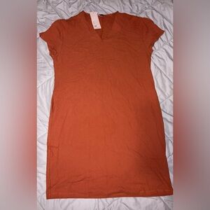 Women's Orange cotton dress.